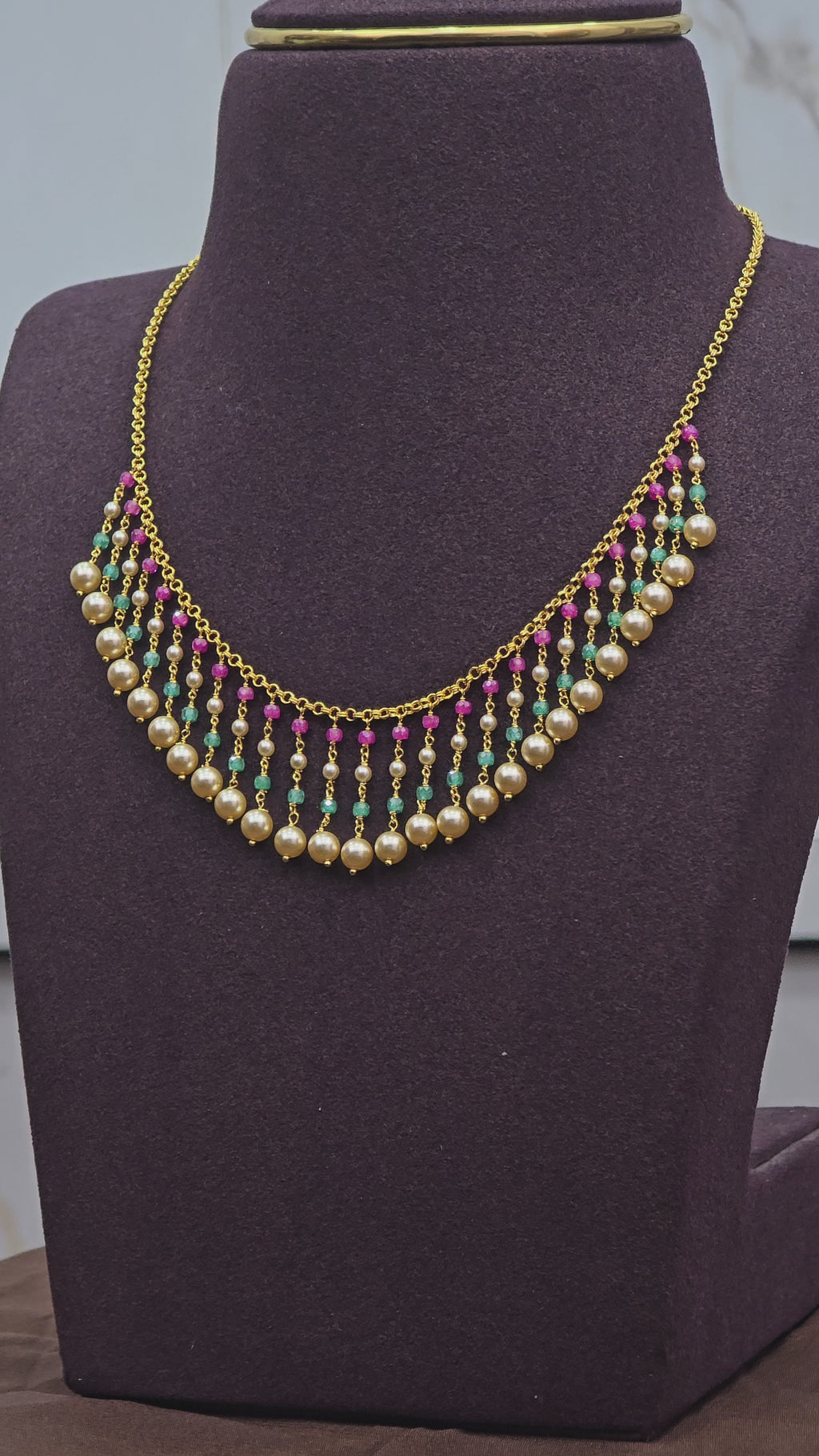 Multicolor Pearl Drop Necklace