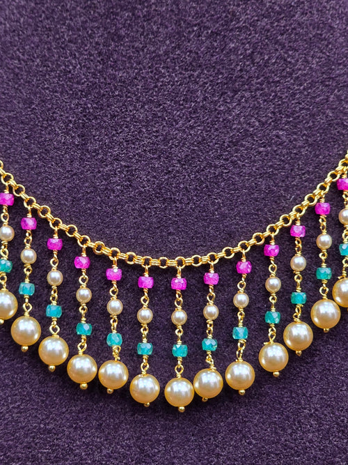 Multicolor Pearl Drop Necklace