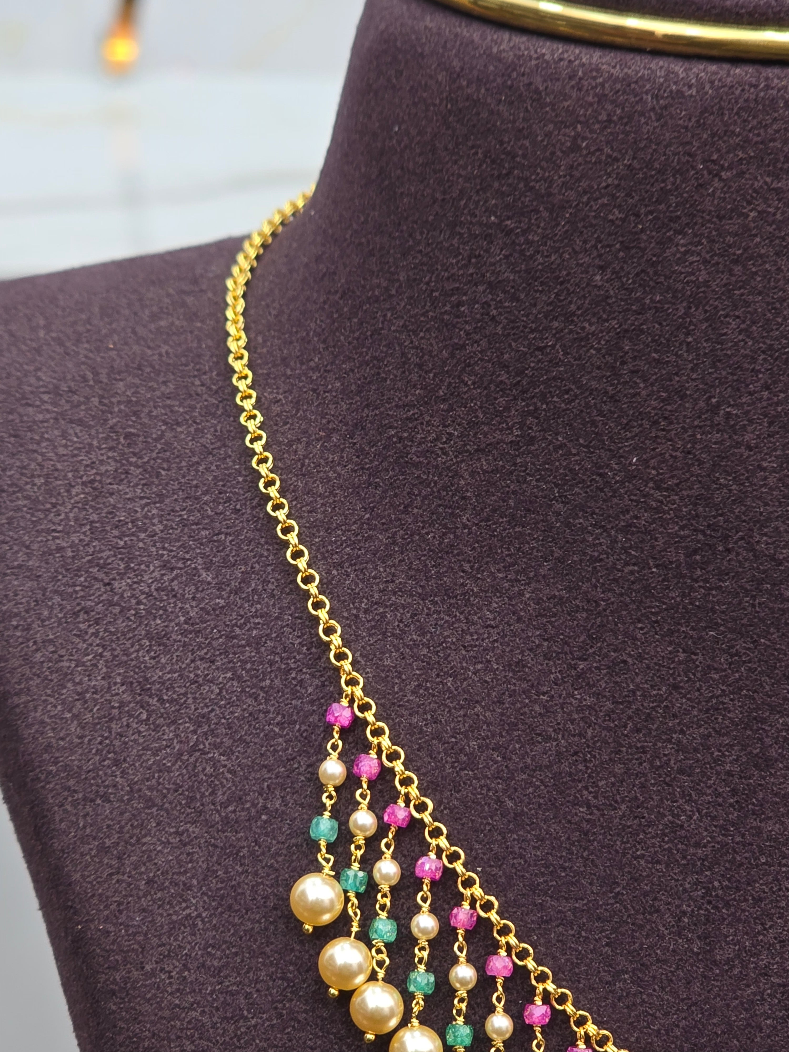 Multicolor Pearl Drop Necklace